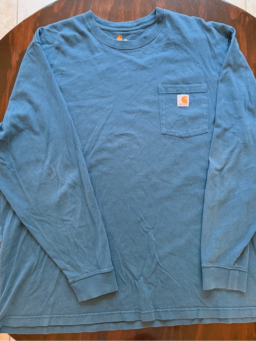 Carhartt Men's Long-Sleeve Pocket Tee in Teal